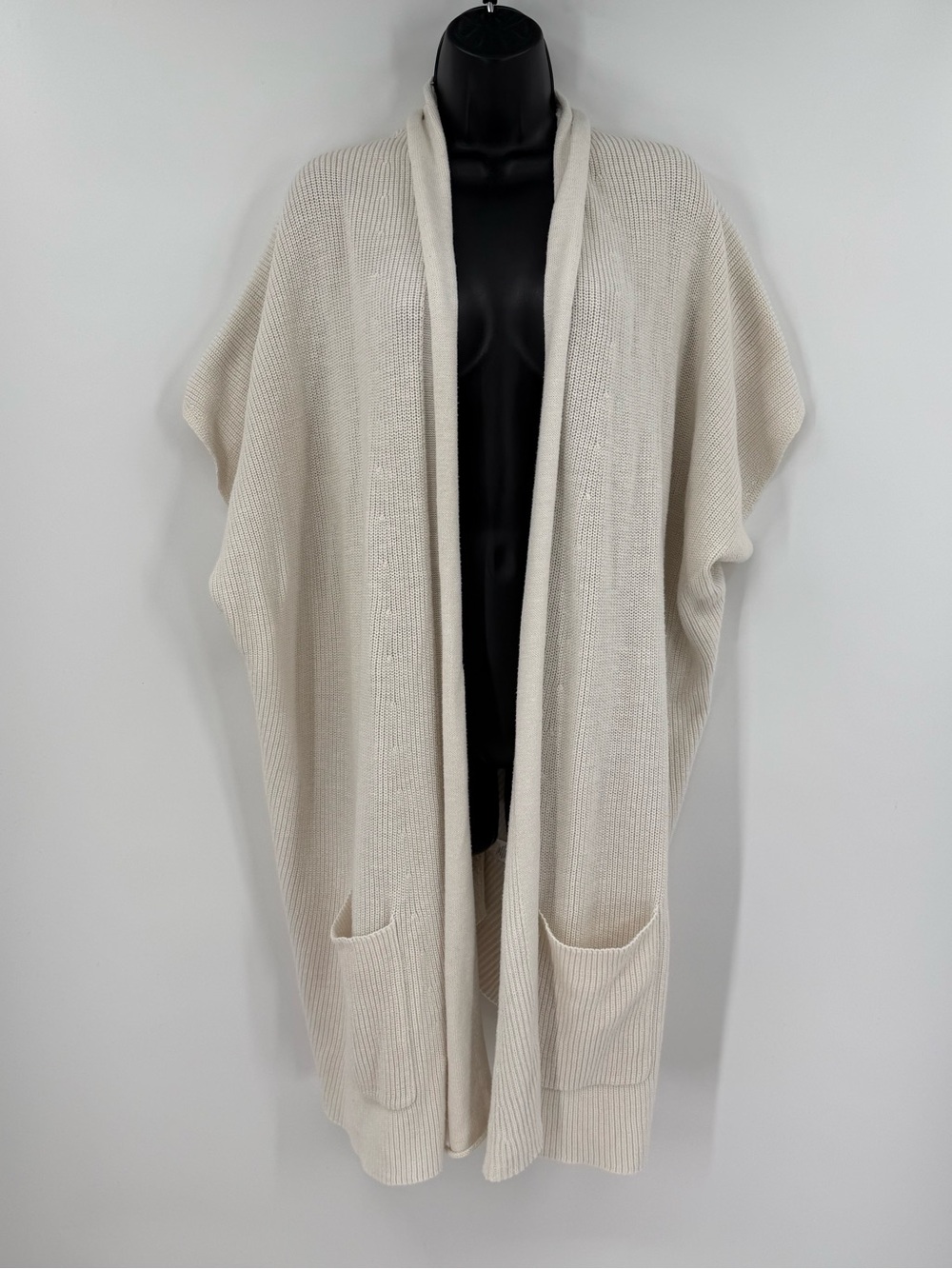 Athleta Daylight Long Knit Sweater Vest | Cream | L/XL
